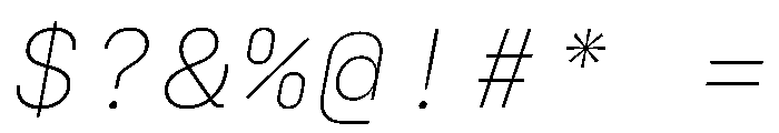SilkaMono ExtraLightItalic Font OTHER CHARS
