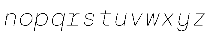SilkaMono ExtraLightItalic Font LOWERCASE