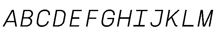 SilkaMono LightItalic Font UPPERCASE