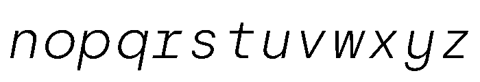 SilkaMono LightItalic Font LOWERCASE