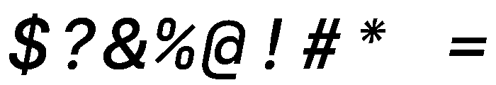 SilkaMono MediumItalic Font OTHER CHARS