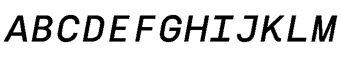 SilkaMono MediumItalic Font UPPERCASE