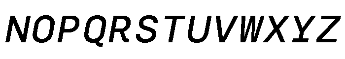 SilkaMono MediumItalic Font UPPERCASE