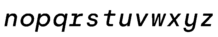 SilkaMono MediumItalic Font LOWERCASE