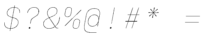SilkaMono ThinItalic Font OTHER CHARS