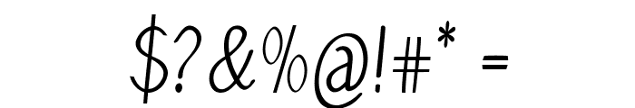 Sinsure-CondensedRegular Font OTHER CHARS