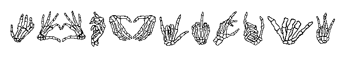 Skeleton hand Font OTHER CHARS