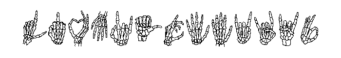 Skeleton hand FONT