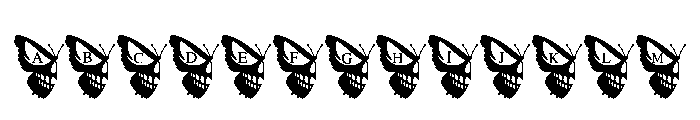 Skull Butterfly Font UPPERCASE