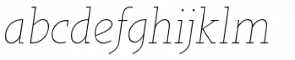 Sky Serif Light Italic Font LOWERCASE