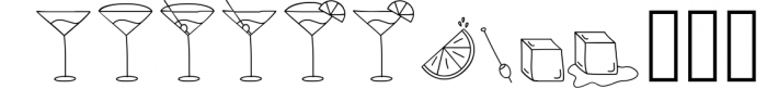 Skinny Martini | A Thin Font with Drink Doodles Font UPPERCASE