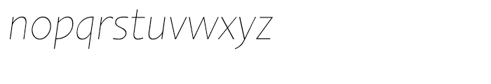 Sky Sans Light Italic Font LOWERCASE