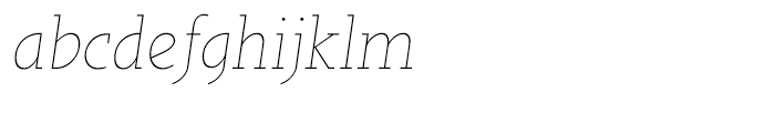 Sky Serif Light Italic Font LOWERCASE