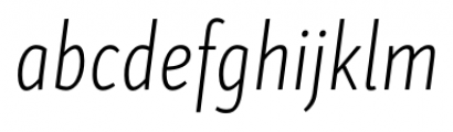 Skolar Sans Compressed Extra Light Italic Font LOWERCASE