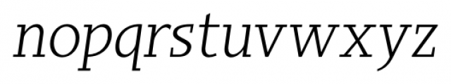 Sky Serif Book Italic Font LOWERCASE