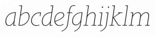 Sky Serif Light Italic Font LOWERCASE