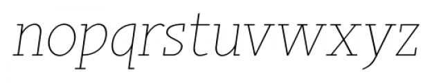 Sky Serif Light Italic Font LOWERCASE