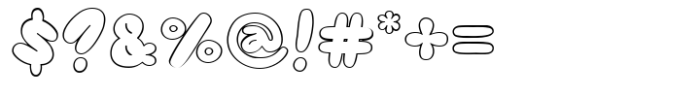 SK Pupok Outline Font OTHER CHARS