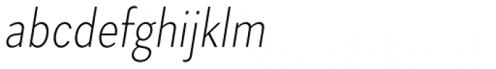 Skie Condensed Extra Light Italic Font LOWERCASE