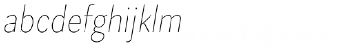Skie Condensed Thin Italic Font LOWERCASE