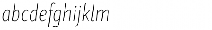 Skolar Sans PE Compressed Thin Italic Font LOWERCASE