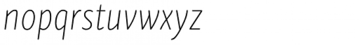 Skolar Sans PE Compressed Thin Italic Font LOWERCASE