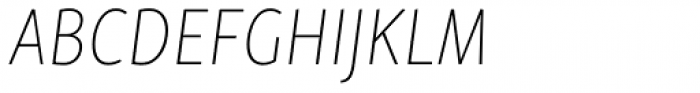 Skolar Sans PE Condensed Thin Italic Font UPPERCASE