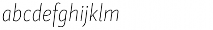 Skolar Sans PE Condensed Thin Italic Font LOWERCASE