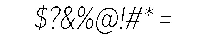 Skie Condensed Extra Light Italic Font OTHER CHARS