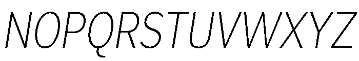 Skie Condensed Extra Light Italic Font UPPERCASE