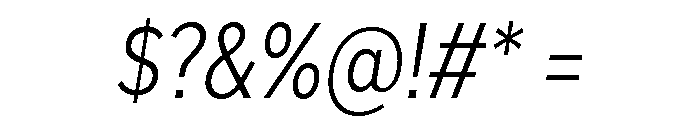 Skie Condensed Light Italic Font OTHER CHARS