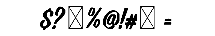 Slanted Script Font OTHER CHARS