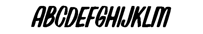 Slanted Script Font UPPERCASE