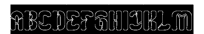 Slightly Surreal-Hollow-Inverse Font UPPERCASE