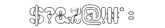 Slightly Surreal-Hollow Font OTHER CHARS