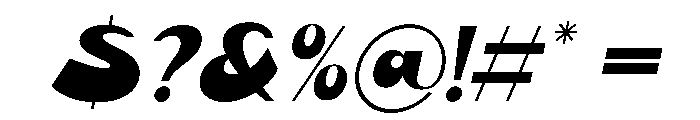 Slito Oblique Font OTHER CHARS