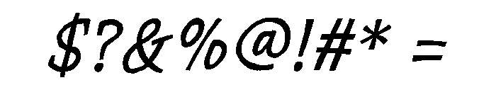 SlugSlab Regular Italic Font OTHER CHARS