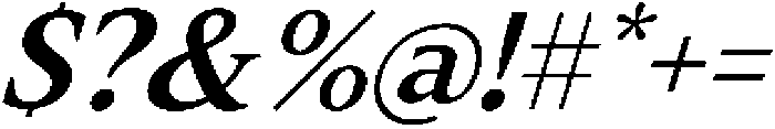Slingera Bold Italic otf (700) Font OTHER CHARS