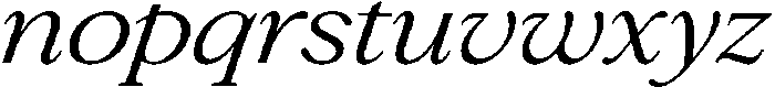 Slingera Expanded Italic otf (400) Font LOWERCASE