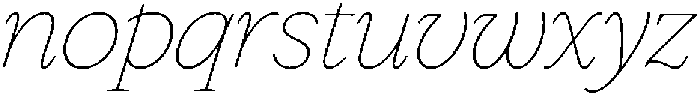 Slingera Thin Italic otf (100) Font LOWERCASE