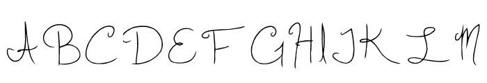 Slightly Cursive Charac Regular Font UPPERCASE
