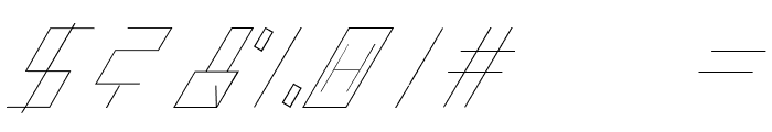 slantedITALICshift-Thin Font OTHER CHARS