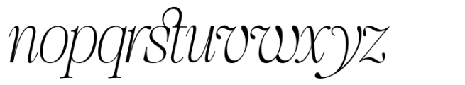 SLTF The Silver Thin Italic Font LOWERCASE