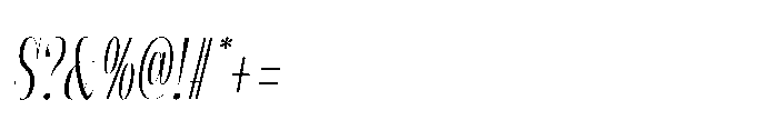 Slabdon Light Condensed Fine Italic Font OTHER CHARS