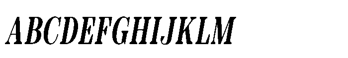 Slabdon Regular Condensed Srf Italic Font UPPERCASE