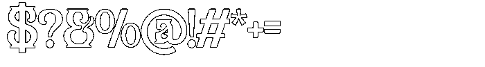 Slanfield Outline Font OTHER CHARS