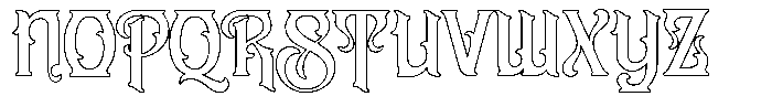 Slanfield Outline Font UPPERCASE