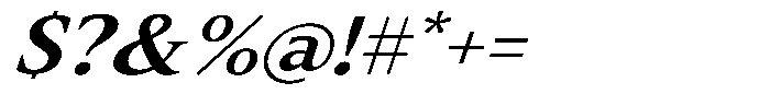Slingora Bold Expanded Italic Font OTHER CHARS