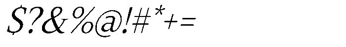 Slingora Condensed Italic Font OTHER CHARS