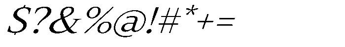 Slingora Expanded Italic Font OTHER CHARS